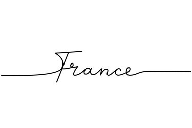 france - word with continuous one line minimalist vector