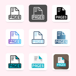 set pages icons file format with a consistent vector image