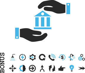 Bank service flat icon with bonus vector