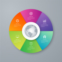Infographics template 6 options with circle Vector Image