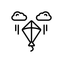 Logo take kite simple mascot style Royalty Free Vector Image