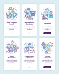 automation systems onboarding mobile app screen vector image