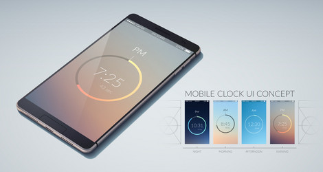 Clock ui design concept vector