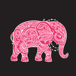 elephant ornate art animal Vector Image