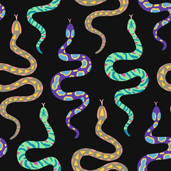 seamless pattern with snakes in simple vector image