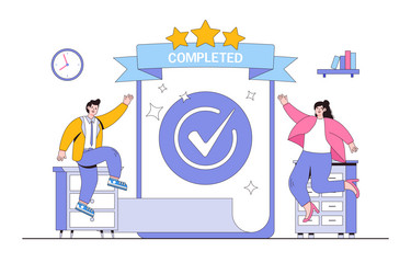 checklist for task completion accomplishment done vector image
