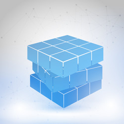 cubic constructed of many blocks vector