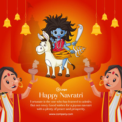 happy navratri banner design Vector Image