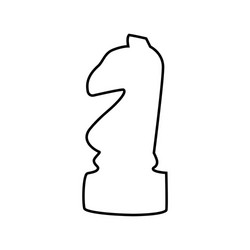 Knight piece in chess game symbol outline vector