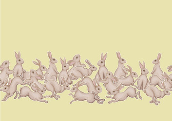 Seamless pattern background with cute rabbits vector