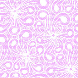 Seamless white floral lace on pink background vector