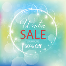 Winter sale collection with lights vector