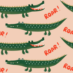 Cute Crocodile Pattern vector image