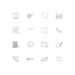 interface linear thin icons set outlined simple vector image