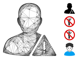 linear user warning mesh vector image