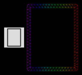 Rainbow gradiented polygonal net empty page icon vector