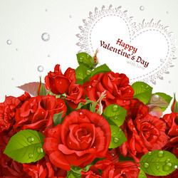 Red Roses Valentine Bouquet Vector Image