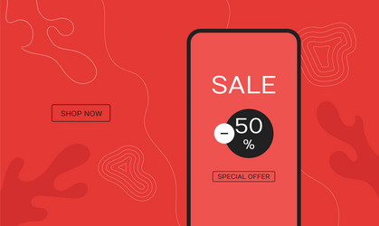 Sale offer concept for mobile big vector