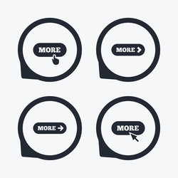 more with cursor pointer icon details symbols vector image