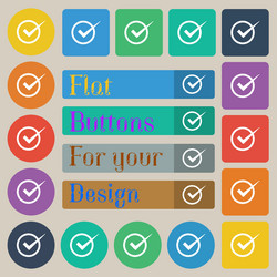 check mark sign icon checkbox button set of twenty vector image