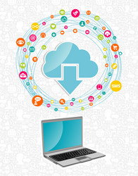 Cloud computing network concept vector