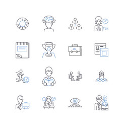 guest care line icons collection hospitality vector