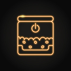 neon smart pet feeder icon in line style vector