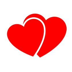 Red Heart Icon - Two Hearts vector image