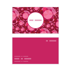 Ruby vertical round frame pattern business cards vector