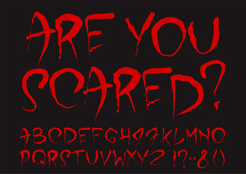 bloody alphabet set vector