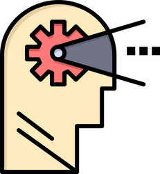 Cognitive process mind head flat color icon vector