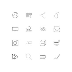 Interface linear thin icons set outlined simple vector