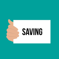 man showing paper saving text vector image