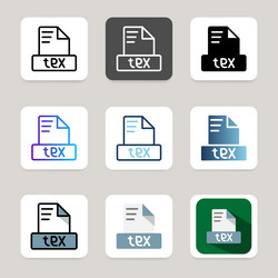 set latex file format icons with different colors vector image