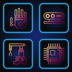 set line processor with microcircuits cpu vector image