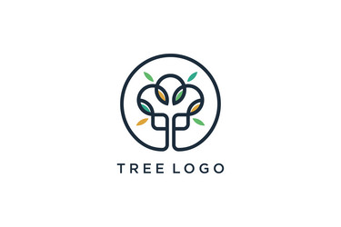 Tree logo design idea with creative concept Vector Image