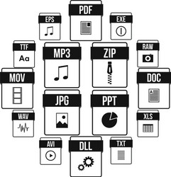 Web Document Icon Set - Simple Style vector image
