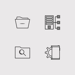 data analytics simple linear icons set outlined vector image