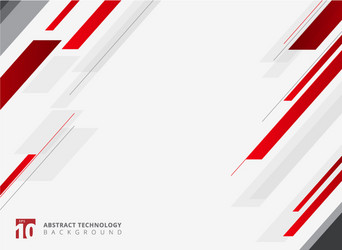 Dynamic Red Geometric Technology Background vector image