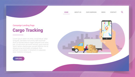 online cargo tracking for website template vector