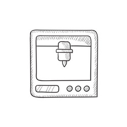 tree d printing sketch icon vector image