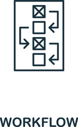 workflow icon thin outline style design from vector image