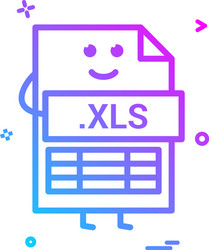 Computer xls file format type icon design vector
