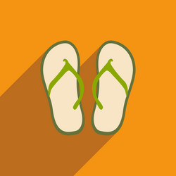 Flat with shadow icon and mobile application beach vector