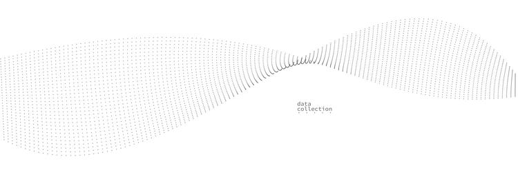 grey dots in motion abstract background particles vector image