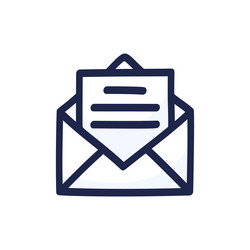 hand drawn mail icon symbol for website design vector image