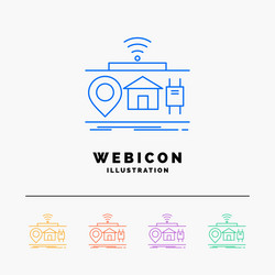 iot gadgets internet of things 5 color line web vector image