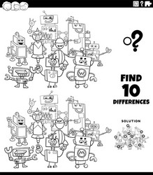 Robot Differences Puzzle - Find the Differences! vector image
