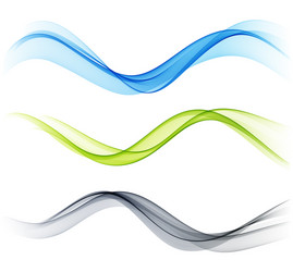 set color abstract wave design element vector image