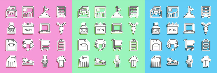set line cloud database to do list or planning vector image
